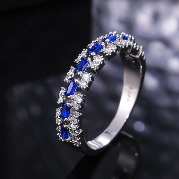 ✨ Dainty Gems Full Around Zircon Trendy Eternity Fashion Rings for Women, PD460 - Picture 1 of 7